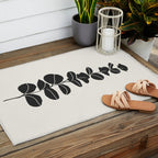 Minimal Eucalyptus Line Art Outdoor Rug Gallery Image 2