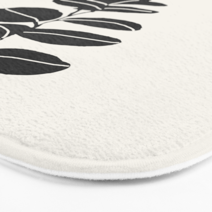 Minimal Eucalyptus Line Art Bath Mat Gallery Image 3