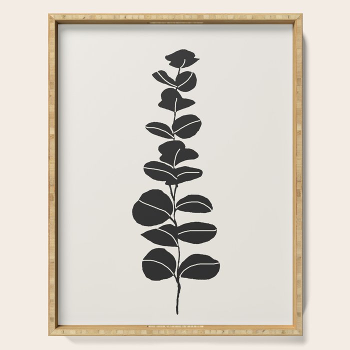 Minimal Eucalyptus Line Art Serving Tray Gallery Image 1