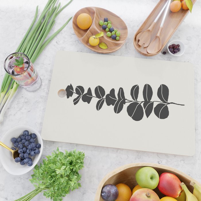 Minimal Eucalyptus Line Art Cutting Board Gallery Image 2