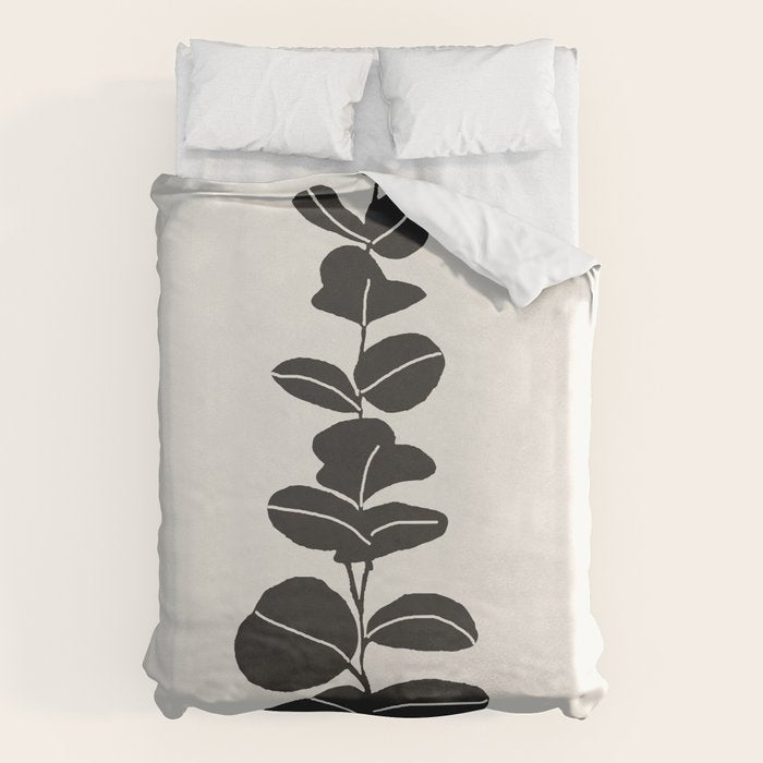 Minimal Eucalyptus Line Art Duvet Cover Gallery Image 6