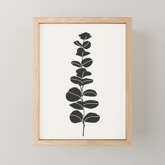 Minimal Eucalyptus Line Art Mini Art Print Gallery Image 1