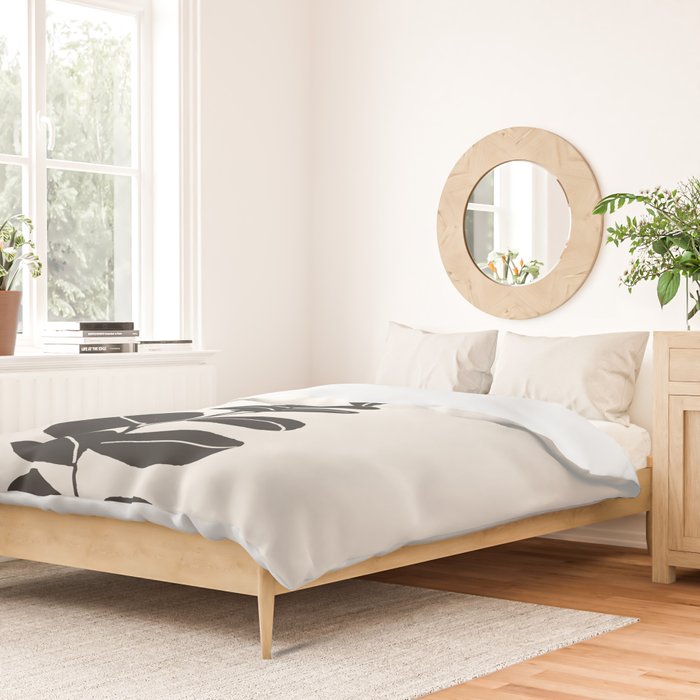Minimal Eucalyptus Line Art Duvet Cover Gallery Image 2