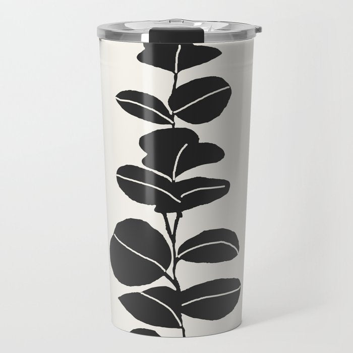 Minimal Eucalyptus Line Art Travel Mug Gallery Image 1