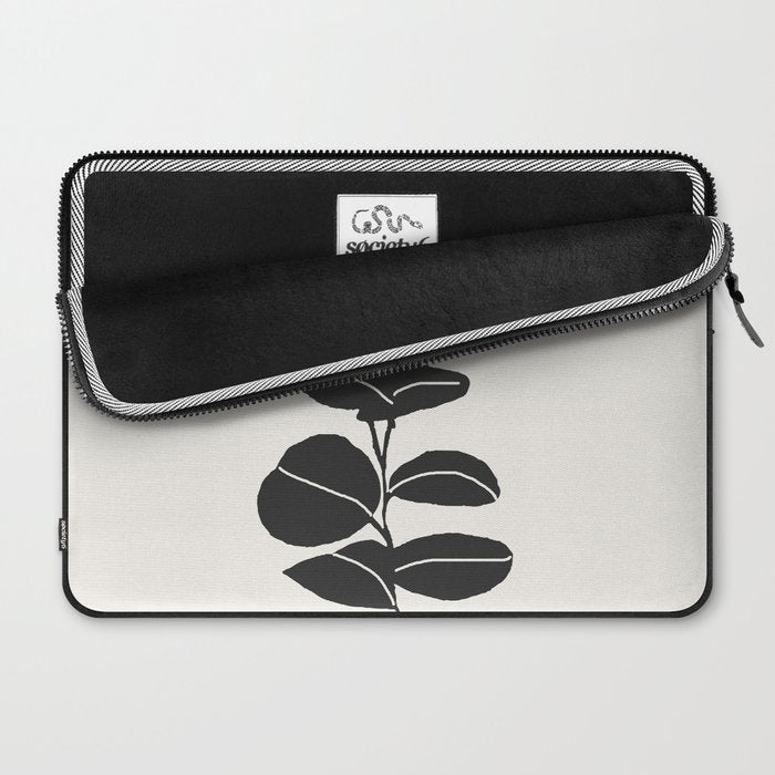 Minimal Eucalyptus Line Art Laptop Sleeve Gallery Image 2