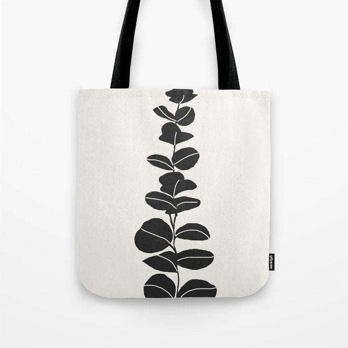 Minimal Eucalyptus Line Art Tote Bag Gallery Image 1