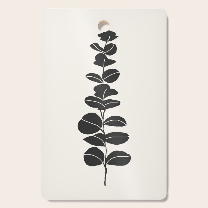 Minimal Eucalyptus Line Art Cutting Board Gallery Image 1