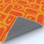 Mid Century Modern Geometric Abstract Piquet Pattern in Orange Yellow Rug Gallery Image 4