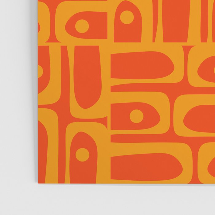 Mid Century Modern Geometric Abstract Piquet Pattern in Orange Yellow Poster Gallery Image 3