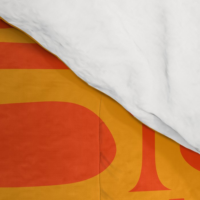 Mid Century Modern Geometric Abstract Piquet Pattern in Orange Yellow Comforter Gallery Image 4
