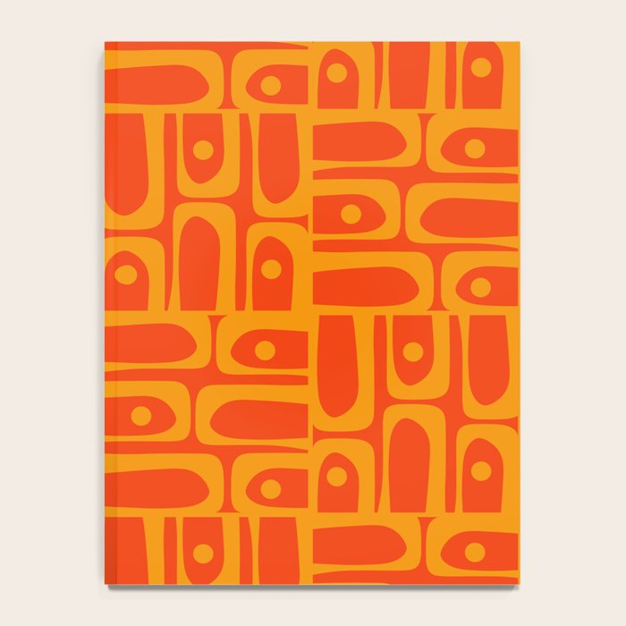 Mid Century Modern Geometric Abstract Piquet Pattern in Orange Yellow Notebook Gallery Image 4