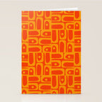 Mid Century Modern Geometric Abstract Piquet Pattern in Orange Yellow Stationery Card Gallery Image 2