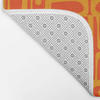Mid Century Modern Geometric Abstract Piquet Pattern in Orange Yellow Bath Mat Gallery Image 2