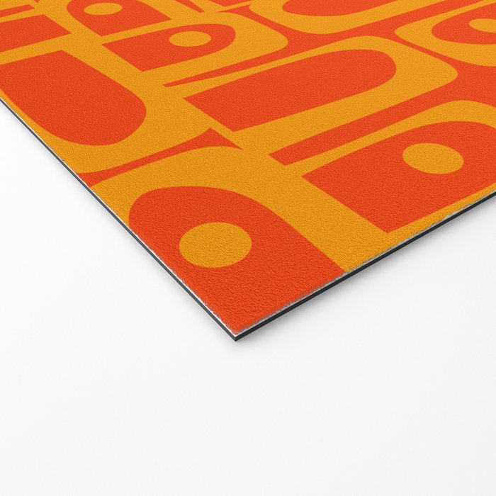 Mid Century Modern Geometric Abstract Piquet Pattern in Orange Yellow Welcome Mat Gallery Image 2