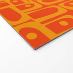 Mid Century Modern Geometric Abstract Piquet Pattern in Orange Yellow Welcome Mat Gallery Image 2