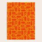 Mid Century Modern Geometric Abstract Piquet Pattern in Orange Yellow Poster Gallery Image 4