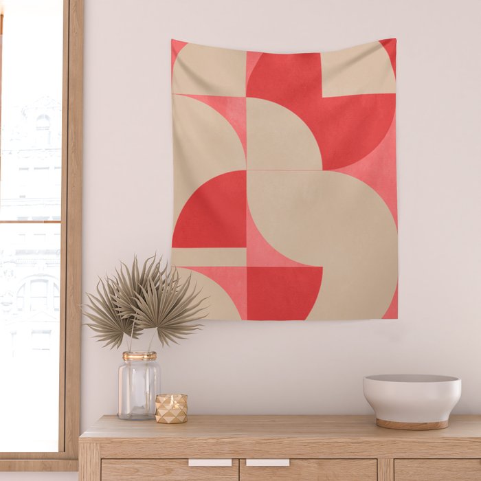 Modern geometric shapes 58 Wall Tapestry Gallery Image 2