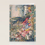 Antique Aubusson French Tapestry Romantic Garden Stationery Card Gallery Image 2
