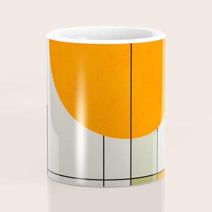 Mid Century Modern Geometric Art Abstract Shapes Orange and Green Retro Design Bauhaus Style  Coffee Mug Gallery Image 4