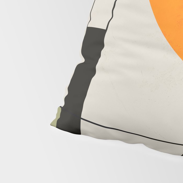 Mid Century Modern Geometric Art Abstract Shapes Orange and Green Retro Design Bauhaus Style  Pillow Sham Gallery Image 4