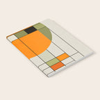 Mid Century Modern Geometric Art Abstract Shapes Orange and Green Retro Design Bauhaus Style  Notebook Gallery Image 2