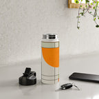 Mid Century Modern Geometric Art Abstract Shapes Orange and Green Retro Design Bauhaus Style  Water Bottle Gallery Image 4