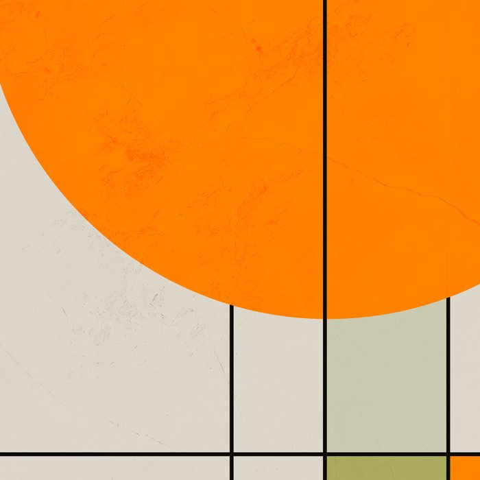 Mid Century Modern Geometric Art Abstract Shapes Orange and Green Retro Design Bauhaus Style  Coffee Mug Gallery Image 2
