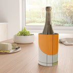 Mid Century Modern Geometric Art Abstract Shapes Orange and Green Retro Design Bauhaus Style  Wine Chiller Gallery Image 4