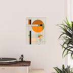 Mid Century Modern Geometric Art Abstract Shapes Orange and Green Retro Design Bauhaus Style  Poster Gallery Image 2