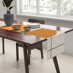 Mid Century Modern Geometric Art Abstract Shapes Orange and Green Retro Design Bauhaus Style  Table Runner Gallery Image 2