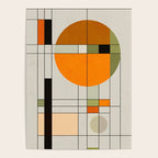 Mid Century Modern Geometric Art Abstract Shapes Orange and Green Retro Design Bauhaus Style  Poster Gallery Image 4
