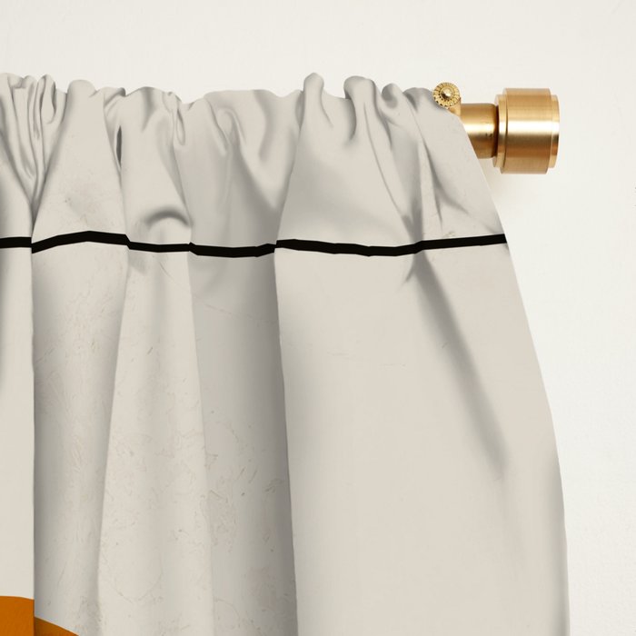 Mid Century Modern Geometric Art Abstract Shapes Orange and Green Retro Design Bauhaus Style  Window Curtain Gallery Image 2