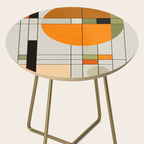 Mid Century Modern Geometric Art Abstract Shapes Orange and Green Retro Design Bauhaus Style  Side Table Gallery Image 2