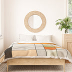 Mid Century Modern Geometric Art Abstract Shapes Orange and Green Retro Design Bauhaus Style  Duvet Cover Gallery Image 3