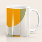 Mid Century Modern Geometric Art Abstract Shapes Orange and Green Retro Design Bauhaus Style  Coffee Mug Gallery Image 1