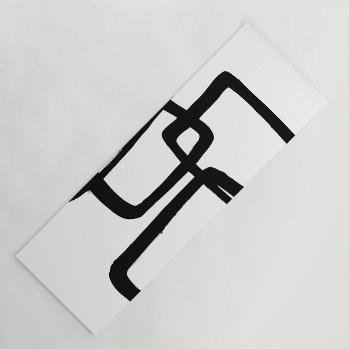 Mod Ink White Background Yoga Mat Gallery Image 1