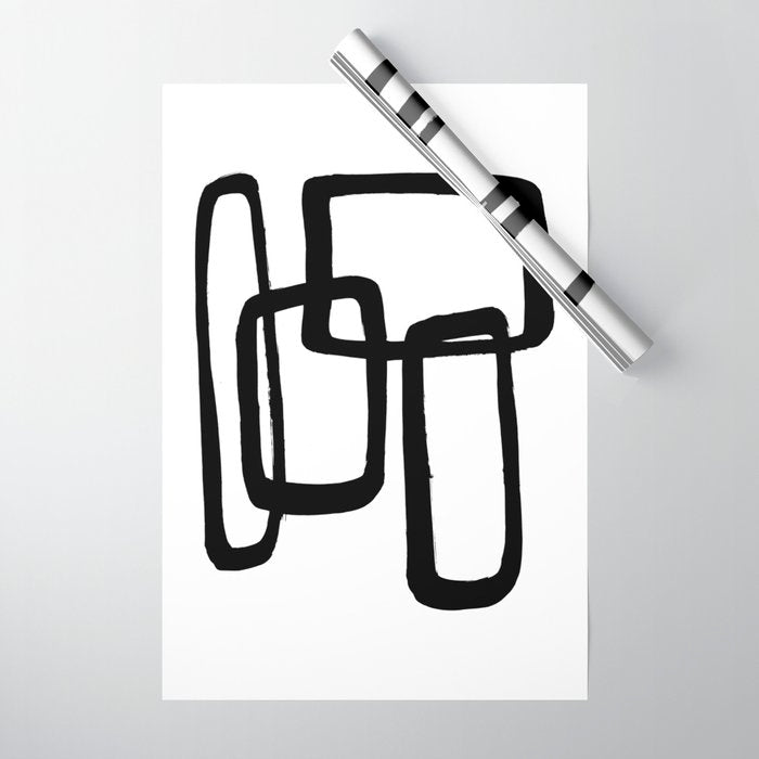 Mod Ink White Background Wrapping Paper Gallery Image 1