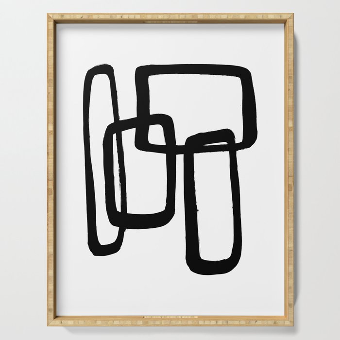 Mod Ink White Background Serving Tray Gallery Image 1