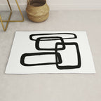 Mod Ink White Background Rug Gallery Image 1