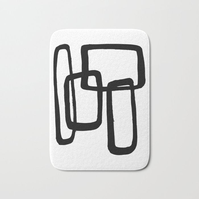 Mod Ink White Background Bath Mat Gallery Image 1