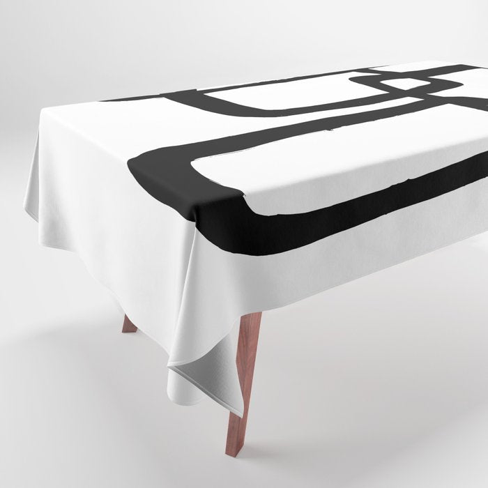 Mod Ink White Background Tablecloth Gallery Image 1