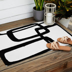Mod Ink White Background Outdoor Rug Gallery Image 2