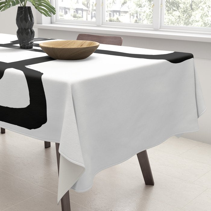 Mod Ink White Background Tablecloth Gallery Image 3