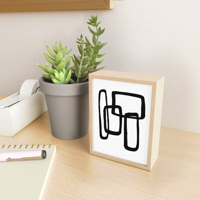 Mod Ink White Background Mini Art Print Gallery Image 2