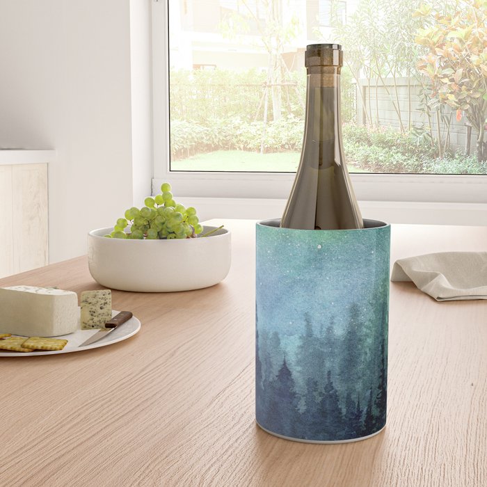 Watercolor Galaxy Nebula Northern Lights Painting Wine Chiller Gallery Image 4