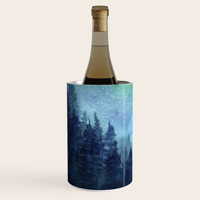Watercolor Galaxy Nebula Northern Lights Painting Wine Chiller Gallery Image 2