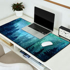 Watercolor Galaxy Nebula Northern Lights Painting Desk Mat Gallery Image 2