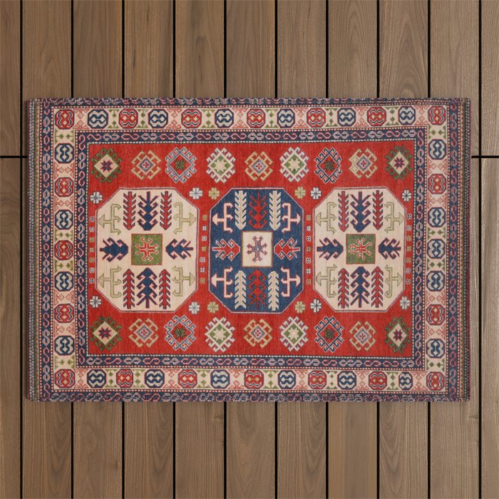 Arrow Spiral Kazak Handmade Rug Outdoor Rug Gallery Image 1