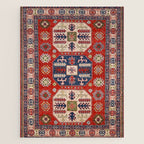 Arrow Spiral Kazak Handmade Rug Jigsaw Puzzle Gallery Image 1