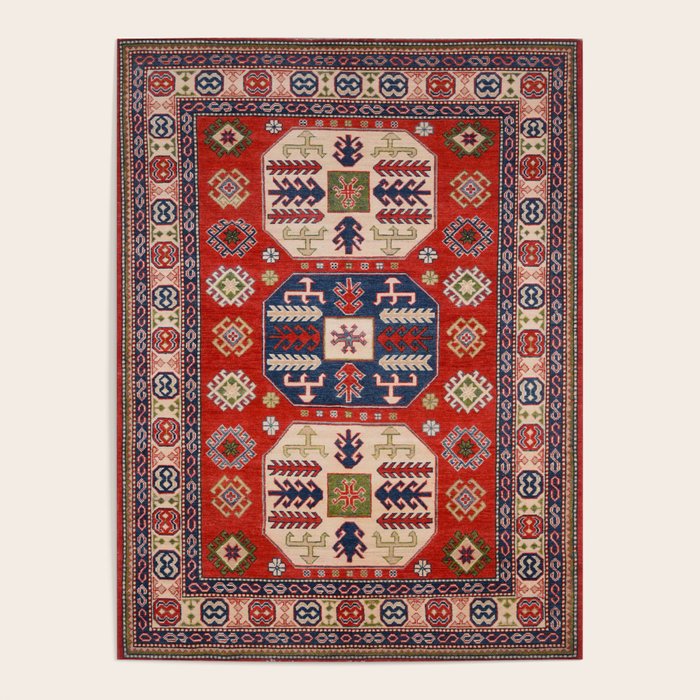 Arrow Spiral Kazak Handmade Rug Poster Gallery Image 1